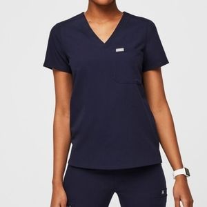 Figs Navy Blue Catatrina One Pocket Scrub Top